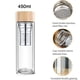 thumbnail image 2 of Botella de té, botella de té con infusor, vidrio de borosilicato de doble pared alto con colador e infusor para infusión de té suelto, botella de té, 2 of 5