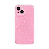 FU1999 Case for iPhone 14 Plus Case Glitter Cute Sparkly Shiny Bling Sparkle Phone Cases 6.7", Thin Slim Fit Soft TPU Bumper Shockproof Rubber Protective Cover for Women Girls Girly, Bright Pink