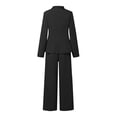 thumbnail image 6 of ZANZEA Womens Lapel Collared Tie Waist Formal Blazer Coat Jacket Wide Leg Pants Trousers 2Pcs Sets Suits, 6 of 6