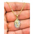 thumbnail image 2 of 18K Gold Filled Tri-Color Diamond Cut Divino Niño Necklace 20" 20x13mm / Dije Tres Colores del Divino Niño con Cadena Figaro / Everyday Necklace Figaro Chain, 2 of 4