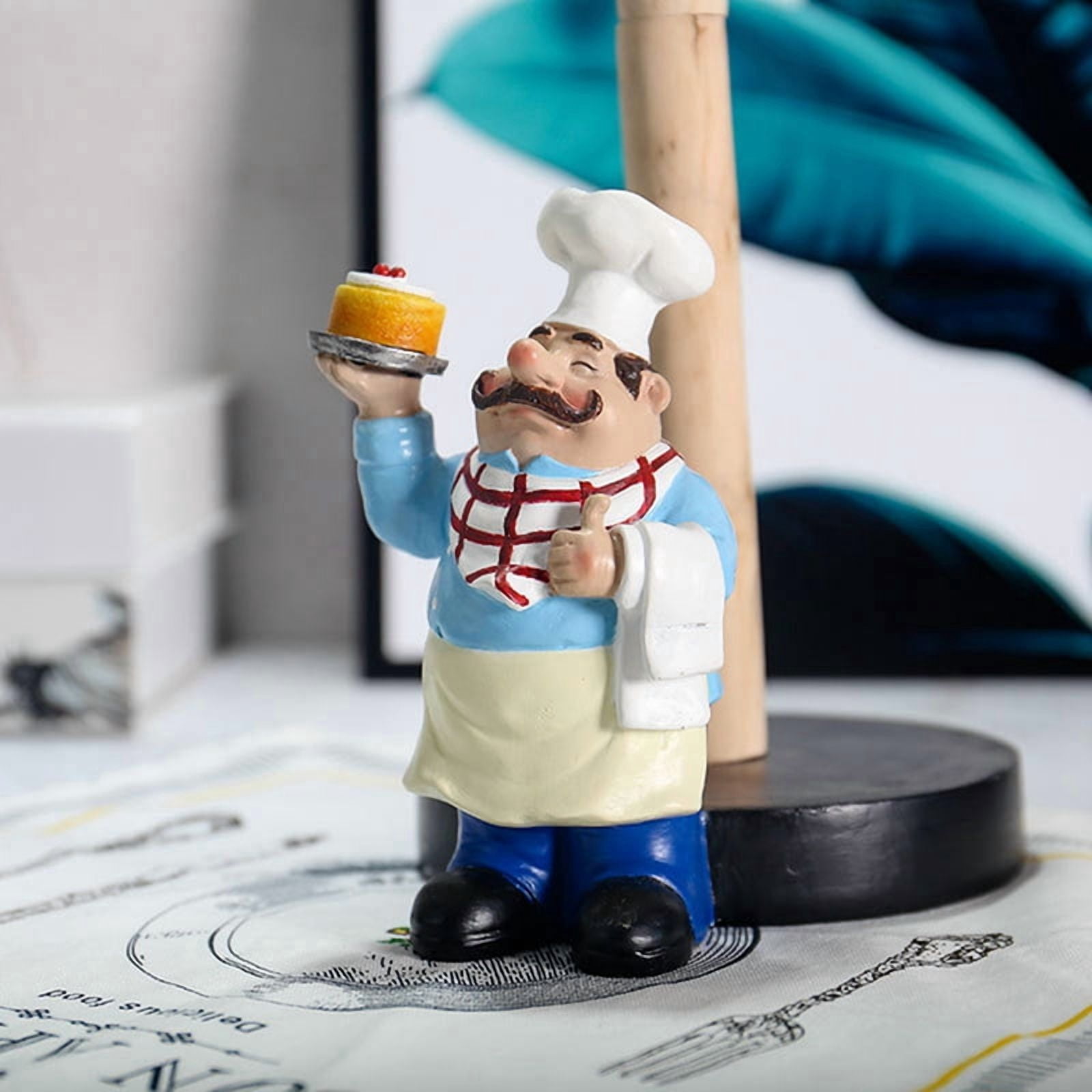 Paper Towel Holder Chef Ornaments European Paper Towel Holder Kitchen Western Restaurant Cake Crafts Ornaments B