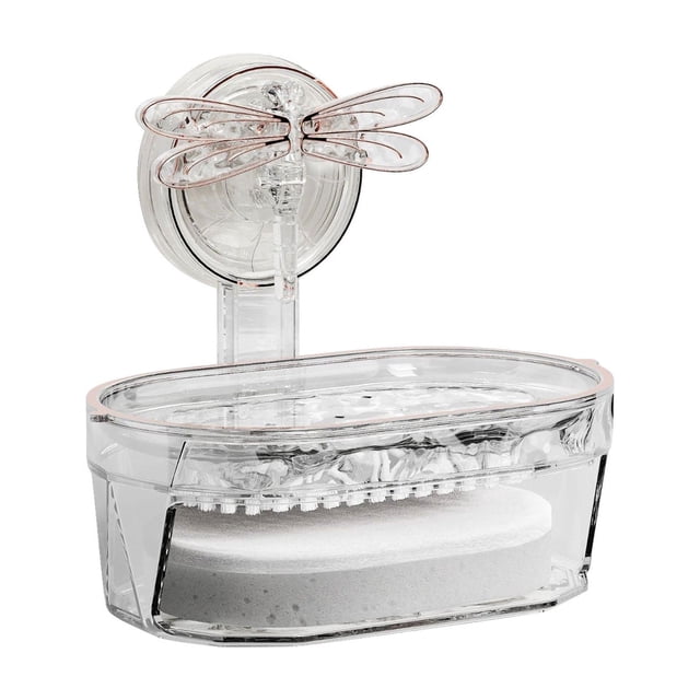 Birdeem Sucker Soap Dish Household Wall Mounted Non Perforated Drainage Soap Box Sponge Bathroom Shelf Soap Rack