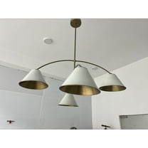 4 Light Art Deco Raw Brass chandelier light Fixture Shade Ceiling Lights