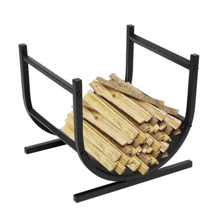 UBesGoo Firewood Holder Indoor/Outdoor Firewood Racks Fireside Log Rack  Black