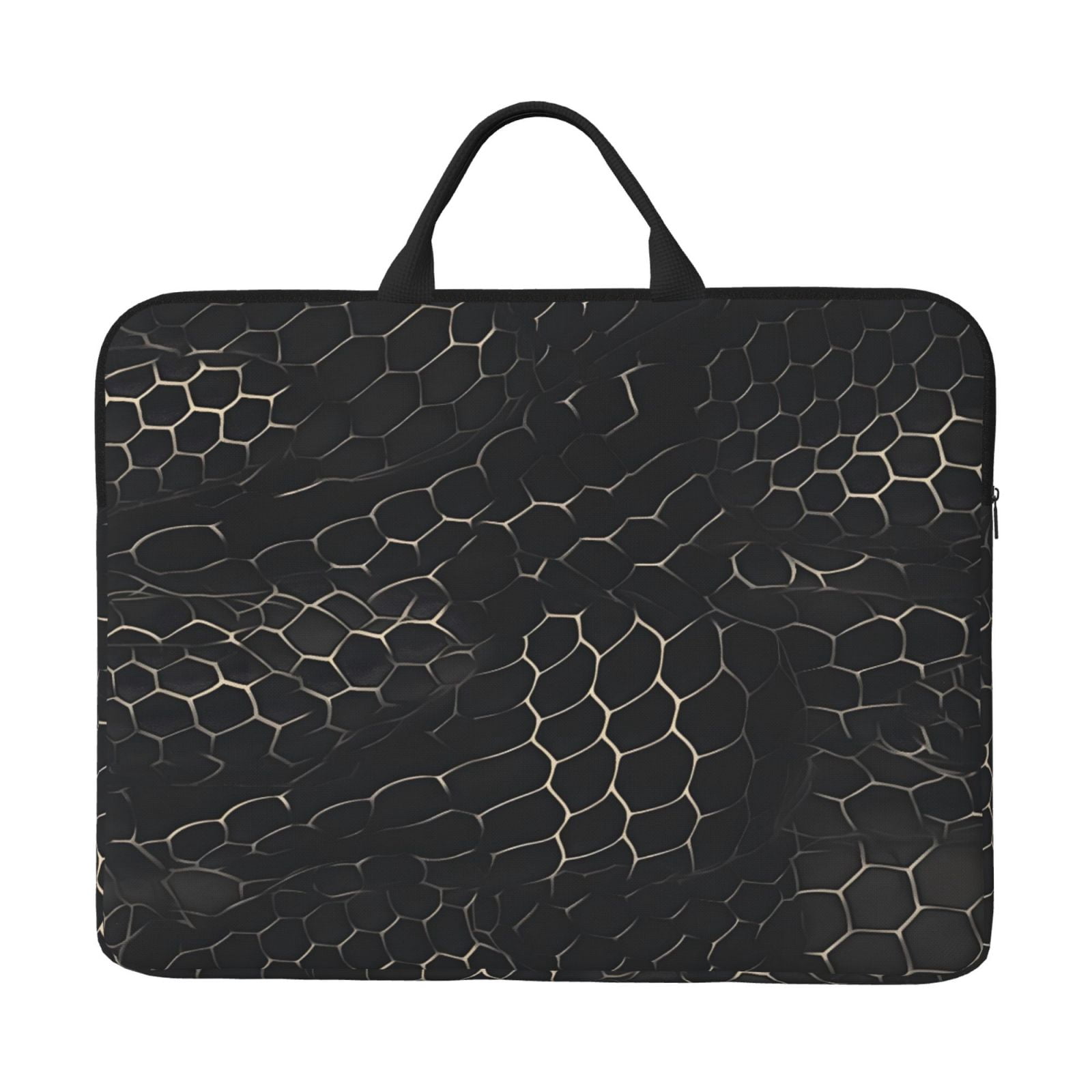 Laptop Sleeve Bag For Women Men 14inch Waterproof Durable Protective Computer Carrying Cover Handle Laptop Case Bag Snake Skin Print Style Darkgray_3