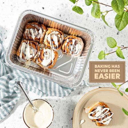 50 Pack Aluminum Pans 8'' X 10" Disposable Pans with Covers Heavy Duty 5 lb Foil Pans for Baking and Cooking