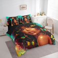 thumbnail image 2 of spefrowx Vibrant Art Black Girl Twin Bedding for Women, Teal Gradient Butterfly Bedding Comforter Set, Black Reversible, 7 Pieces, 2 of 6