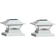 Solar Post Cap Lights Outdoor Waterproof Garden LED Deck Suitable for 4 x 4 Wooden Post, Yard, Deck Wall, Gate, Garage, Set of Two Lights