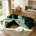 thumbnail image 5 of VNT 105" L-Shaped Couch, Corduroy Modular Sectional Sofa with Deep Seating, Upholstered Sofa for Living Room, No Assembly Required(Green), 5 of 10