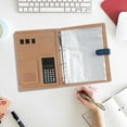 thumbnail image 5 of Denhf Portfolio Folder with Calculator, Leather Professional Business Padfolio with Card Holder, Binder Portfolio for Interview Negotiate, Legal Pad Holder Document Organizer, 16.7" x 9.6", Black, 5 of 9