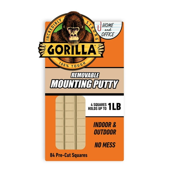 Gorilla Glue Mounting Putty 84 Pre-Cut Squares, 2 Ounces