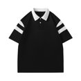 thumbnail image 2 of ylioge Mens Golf Tees Shirts on Clearance M-4X Plus Size Short Sleeve T-Shirts Button Collared Casual Color-Block Pullover Slim Breathable Workout Tops, 2 of 4