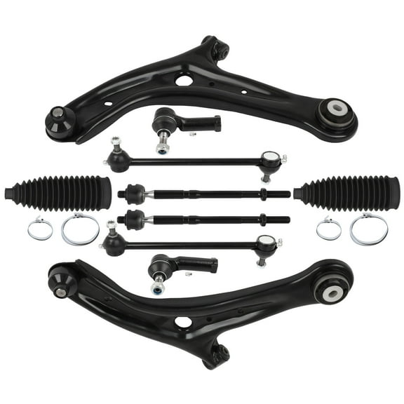 SCITOO 10pcs Front Suspension Kit Lower Control Arm with Ball Joint fit 2011-2018 for Ford Fiesta Outer Inner Tie Rod End w/Steering Boot Sway Bar Link