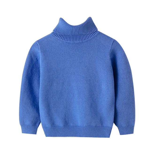 YOUSNH Chandail pour Bébé Fille Col Rond Tricoté Chandail en Molleton Automne Hiver Chandail Col Roulé Vêtements Garçons BU2 7-8 Ans
