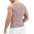 thumbnail image 2 of Fengqque Men's Sequin Tank Top Sparkly Metallic Sleeveless T Shirt Fitness Workout Summer Slim Fit Party Top Pink M(M), 2 of 5