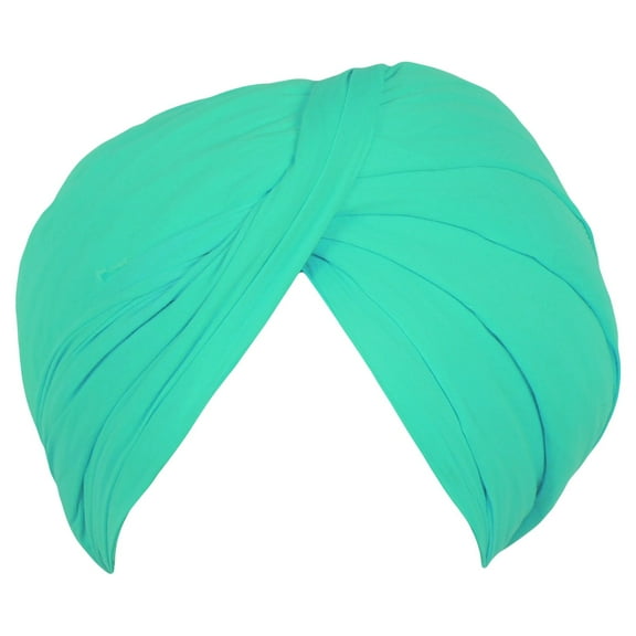 Sikh Cotton Turban For Men |Gs Aqua Color | 5Mts Punjabi Pagri (Unstitched Full voile) By Indian Collectible