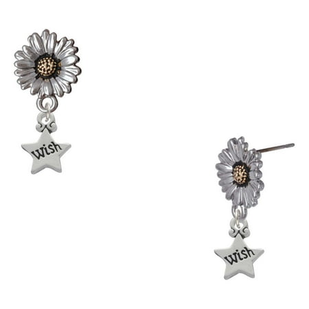 Delight Jewelry Silver-tone Mini Wish Star – Two-tone Daisy Flower Post Earrings Delight Jewelry Silver-tone Mini Wish Star – Two-tone Daisy Flower Post Earrings