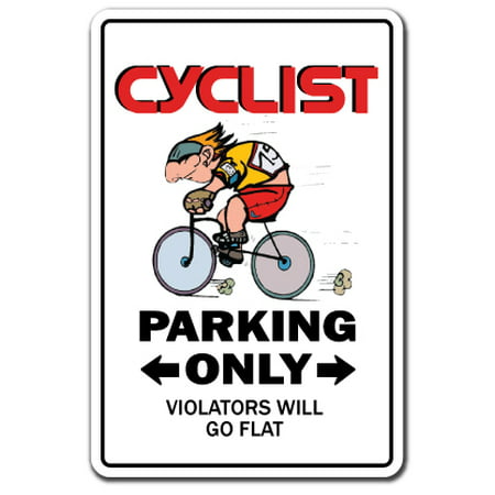 CYCLIST Decal parking Decals bike bicycle bike rider riding cycle | Indoor/Outdoor | 5