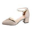 thumbnail image 3 of Aihuaihua Women's High Heel Ankle Strap Closed Toe Dress Shoes for Wedding Party Occasions, 3 of 8