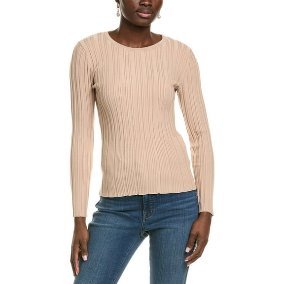 T Tahari womens  Ribbed Sweater, xs, Tan