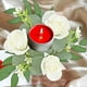 thumbnail image 1 of Apmemiss Valentine's Day Rose Candle Rings Wreaths Artificial Flowers with Green Leaves Floral Table Pillar Centerpiece Mini Rings Garland for Wedding Home Party Table Wreath Candle Holder Decor, 1 of 6