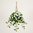 thumbnail image 4 of Nearly Natural UV Resistant Outdoor Artificial Geranium in Hanging Basket - 28" - White, 4 of 7