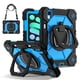 thumbnail image 1 of Funda Resistente a Prueba de Golpes para iPad A16 11 / iPad A16 10, Funda Protectora de Silicona + Capa de PC con Soporte Giratorio de 360° y Correa para el Hombro, Azul, para iPad A16 11/10, 1 of 7