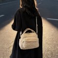 thumbnail image 6 of HUISZJ Women Nylon Quilted Shoulder Bag, Adjustable Strap Crossbody Bag, Trendy Backpack for Work Shopping Travel (White), 6 of 10