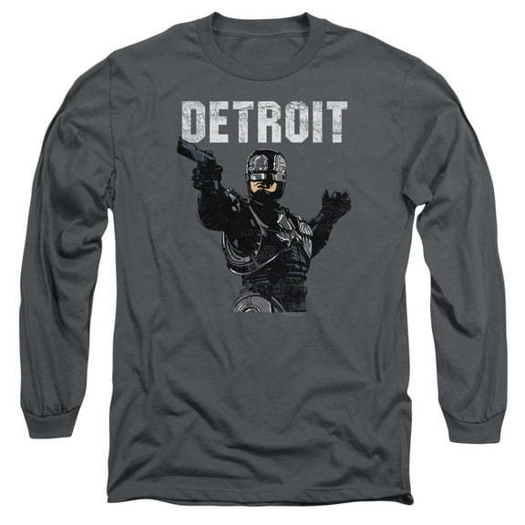 Robocop Detroit Long Sleeve Adult 18/1 T-Shirt Charcoal
