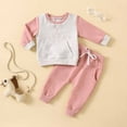 thumbnail image 5 of MuZeFu Baby Girls Winter Clothes Outfits Winter Girls Boys Crew Neck Long Sleeve CasualLetter Print Sweater Trousers Set, 5 of 9