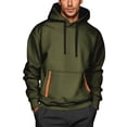 thumbnail image 3 of Men's Zip Up Hoodie with Arm Pocket, Casual Cardigan Style Sweatshirt, Large Size Fleece Jacket for Streetwear, Christmas Gift, Fall Winter Comfort and Travel,Army Green,L, 3 of 5