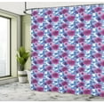 thumbnail image 4 of Ambesonne Floral Shower Curtain, Romantic Watercolor Flora, 69"Wx84"L, Azure Blue Magenta, 4 of 4