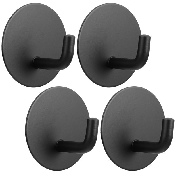 1 set 4pcs Ganchos de almacenamiento de acero inoxidable sin perforación Ganchos de montaje fuerte de pared