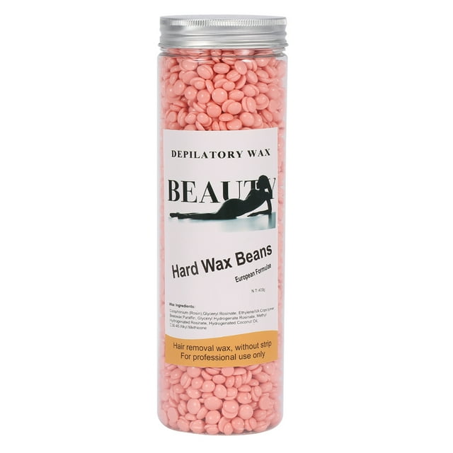 400 g/botella depilatoria cera dura caliente depilación con cera frijol brazo cuerpo Bikini depilación (rosa)