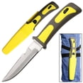 thumbnail image 2 of 9" Heavy Duty Yellow Sawtail Drop Point Diving Swimming Scuba Knife, 2 of 2