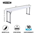 thumbnail image 2 of Lifetime 8 Foot Seminar Rectangle Table, Indoor/Outdoor Commercial Grade, White Granite, (80930), 2 of 14