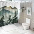 thumbnail image 7 of Creowell Mountain Trees Fog Modern Waterproof Shower Curtain Set for Country Cottage & Farmhouse Bathroom Decor 100% Polyester Fiber with Hooks 36x72, 7 of 7