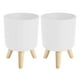 thumbnail image 1 of 2X Macetas Modernas con Patas de Madera, Soporte para Dormitorio, Sala de Estar, Maceta de Pie En Maceta, Macetas de Jardín para El Hogar, 2, 1 of 5