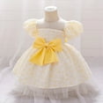 thumbnail image 5 of Bearichfupo Infant Girls Birthday Dress Baby Puffy Sleeve Print Bowknot Princess Party Dress, Sizes 12-18 Months, 5 of 6