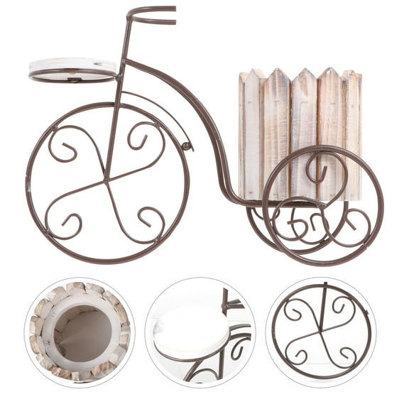 ROSENICE 1Pcs Garden Flower Rack Iron Bike Floor Stand Modern Design Garden Decor