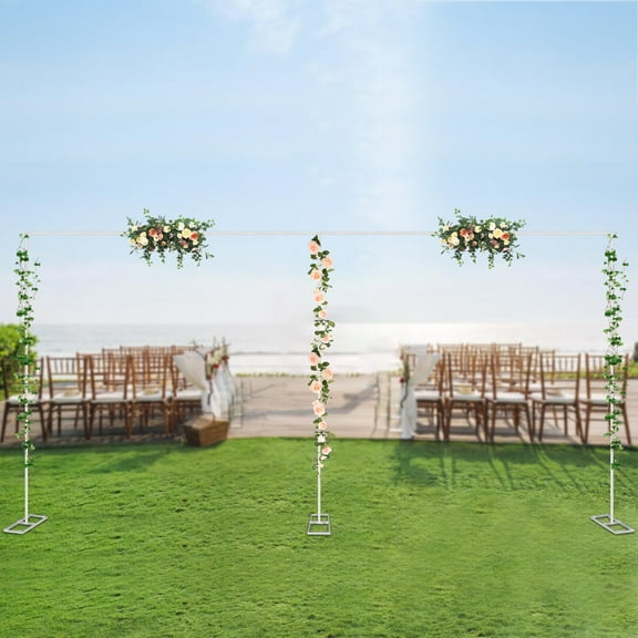 10x20ft Adjustable Wedding Decoration Stand, Portable Iron Pipe Backdrop Stand for Wedding Birthday Christmas Party, 22LB Capacity