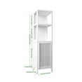 thumbnail image 6 of Tcbosik Bamboo Storage Cabinet, Freestanding Bathroom Cabinet with Door and Shelves, Slim Cabinet for Kitchen, Living Room, White, 6 of 8