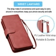 thumbnail image 6 of iPhone 11 Case ,Takfox Wallet Case for iPhone11 (6.1 inch) Luxury ID Cash Credit Card Slots Holder Carrying Pouch Folio Flip PU Leather Cover Detachable Magnetic Hard Case & Lanyard - Wine Red, 6 of 7