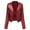 Claret, variant on Lovskoo Women's Leather Jacket Casual Long Sleeve Printed Turndown Collar Zipper Jacket Motorcycle Jacket Beige
