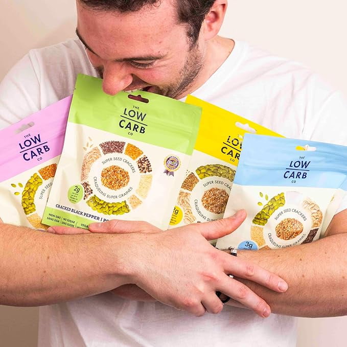 Super Seed Crackers, Gluten Free & Keto Friendly Healthy Snacks, Vegan, Zero Sugar, Paleo & Diabetic Friendly, Nut Free, 20g High Protein, 18g High Fiber, 3.56oz Each, 4-pack, Variety of Flavors