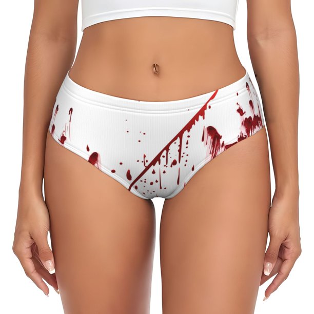 Fotbe Bloody Hand Calzones Estampados para Mujer – Ropa Interior de Algodón, Cómoda, Suave y Elástica-XX-Large