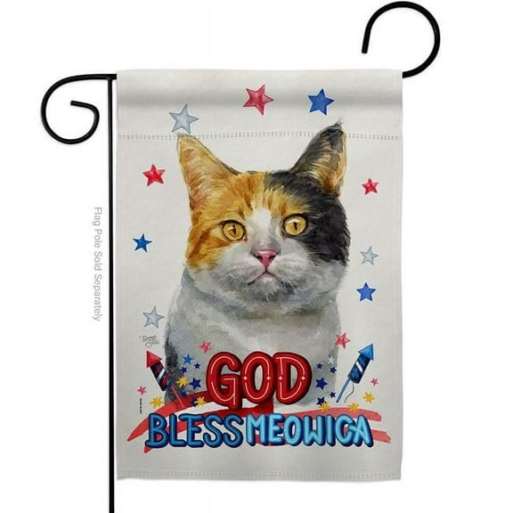 Breeze Decor G120140-BO Patriotic Dilute Calico Animals Cat 13 x 18.5 in. Double-Sided Decorative Vertical Garden Flags for House Decoration Banner Yard Gift