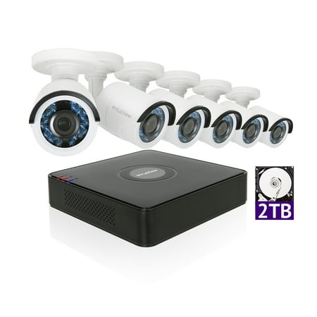 LaView 1080P HD 6 Security Cameras 8CH Home Video Security Camera System w/ 2TB HDD 2MP Night View Cameras CCTV Surveillance (Best 2 Camera Surveillance System)