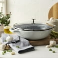 thumbnail image 2 of Staub Cast Iron Perfect Pan , Dutch Oven, 4.5-quart,  serves 4-5, Made in France, White Truffle, 2 of 6