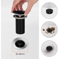 thumbnail image 5 of Tapón de lavabo de prensa universal sin rebosadero Filtro de fregadero negro Tapón emergente Tapón de desagüe de latón resistente a la corrosión antibloqueo, accesorios para cocinas, baños, lavabos, fregaderos esquí esquí Gafas de esquí, 5 of 5